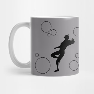 Bubbles Hibiki Falling Black Mug